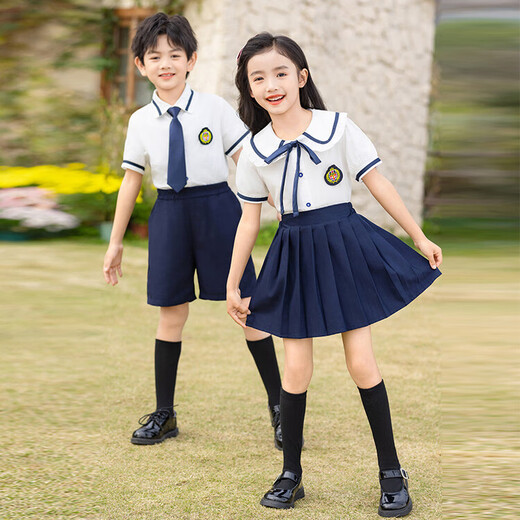G.DUCKKIDS幼儿园园服夏装英伦学院风儿童校服套装小学生班服夏季毕业照服装 男童6621+领带aooqssg 190