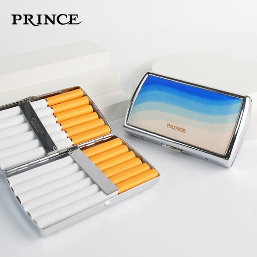 Príncipe cigarrillo Caja espesa, mediana y fina Rama Príncipe Anti-presión Portable Portable de alta gama Cigarrillo personalizado Cubierta protectora de metal Protector de cuero YHC12001 ola 12 piezas para cigarrillos gruesos
