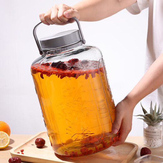 Baijie wine container glass wine bottle wine bottle sealed glass jar wine barrel pickle jar pickle jar 20Jin Jin equal to 0.5 kg
