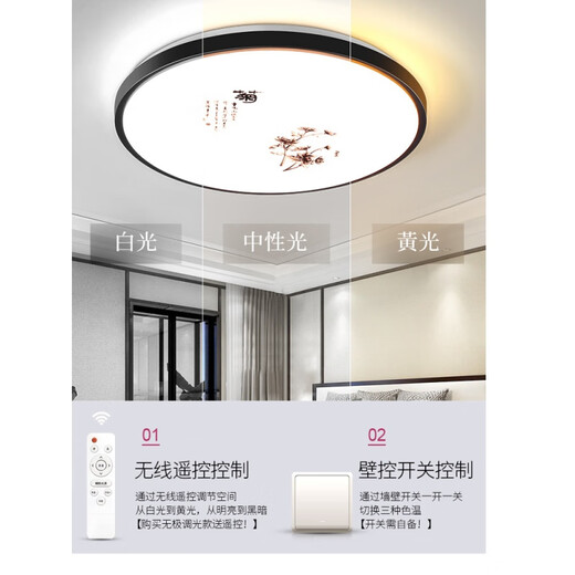 Weihuo new Chinese style LED ceiling lamp round bedroom lamp modern simple living room lamp room corridor balcony aisle lamp plum 27cm high light 20 watts