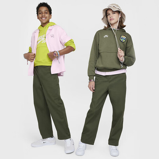 Nike (Nike) Yy Shengdao Sports Pantalons adolescents pantalons tissés filles décontractées pantalon droit polyvalent pantalon sport fn9215-325 l