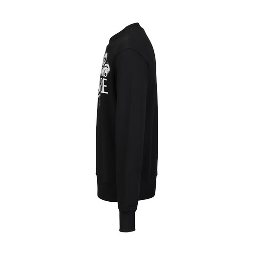 VERSACE JEANS COUTURE奢侈品男装男士圆领字母印花卫衣长袖T恤12127礼物 黑色 2XL
