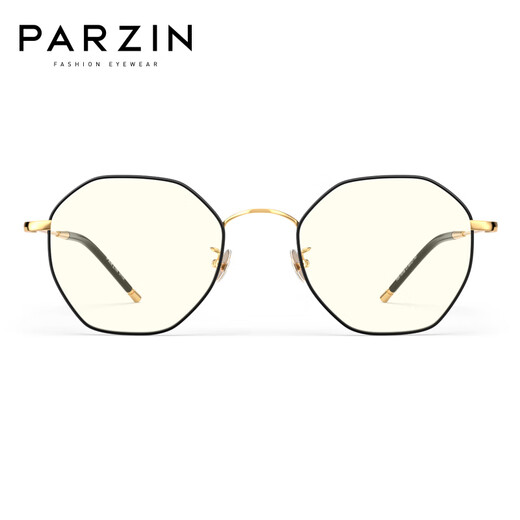 
PARZIN (PARZIN) anti-blue light and radiation-proof glasses for men and women Simple and easy to match metal polygonal goggles PZ15738LA black frame gold edge