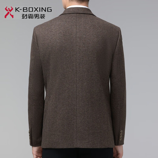 K-Boxing Men's Cashmere Suit Men's Business Casual Men's Middle-aged Wool Professional Suit Jacket Non-ironing Thickened Top 621-2 Brown S 165/46