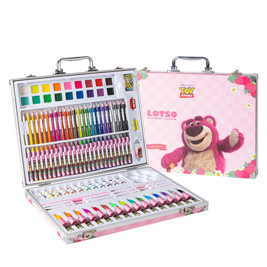 
Disney brush set 160 pieces children's painting gift box set drawing set brush watercolor pen stationery gift box set toys girl birthday gift strawberry bear * hardcover version [150 painting set] No Specifications