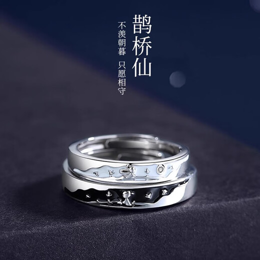 MZMZ platinum couple ring PT950 platinum adjustable pair of rings for engagement, proposal, Valentine's Day, birthday gift for girlfriend, light luxury model - pair of rings (no engraving)