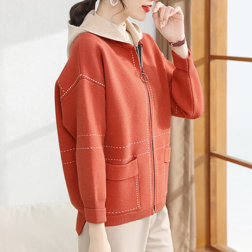 Xuexi (XUEXI) Mom Autumn Clothing 2025 New Jacket Large Size Top Middle-aged and Elderly Women's Clothing Western Style Knitted Cardigan Clothes Mommy Clothes