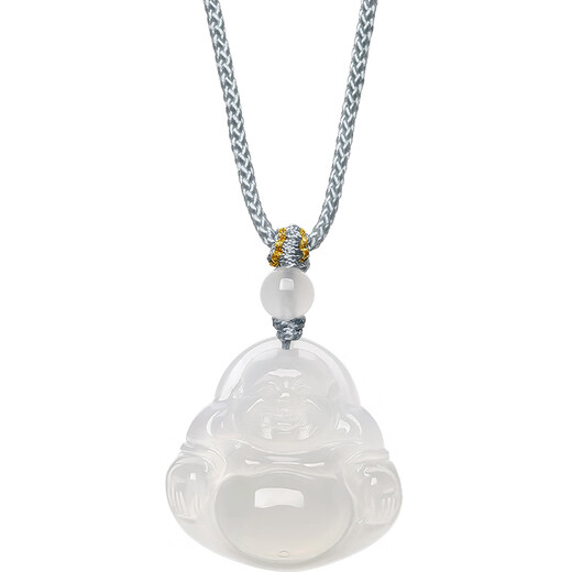 Saturday Blessing White Moonlight Chalcedony Buddha Necklace Men's and Women's Pendant Birthday Gift J0414089 Color Rope