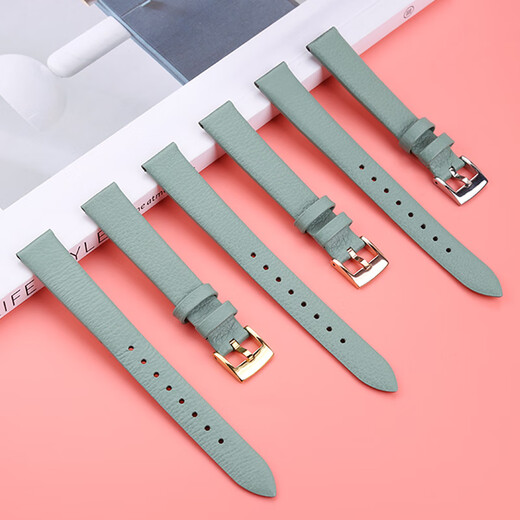 Zhuo Lei wendet Armani Small Green Watch AR11302 1959 AR11149 Frauen Litschee Muster Echtes Leder-Uhren-Gurt-Accessoires Hellgrün-Rose Gold Pin Schnalle 14mm