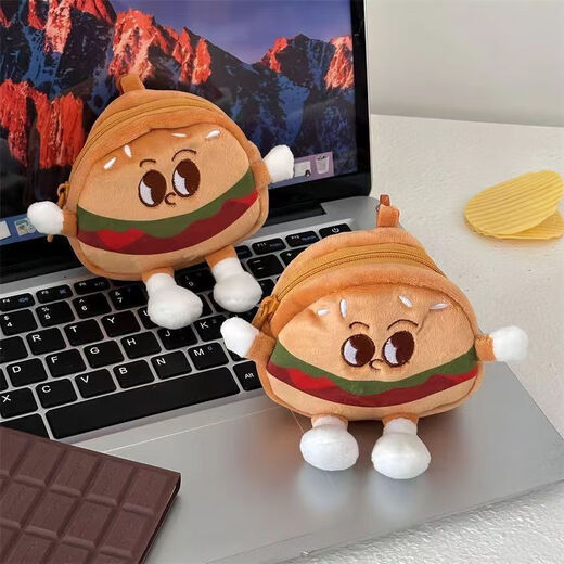 Meipai Migne Cartoon Hamburger Coin Portefeuille Sac de rangement polyvalent pendentif pendentif japonais Keychain de haute valeur SN1694SN58 Super mignon portefeuille de monnaie Hamburger 2 [Meilleur ami Profice]