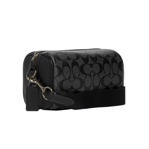 Coach (Coach) Herrenbeutel Canvas Herren-Kissenbag Klassiker gedrucktem One-Shoulder Crossbody Camera Bun Mutter Tasche CJ674 Black QBO4g