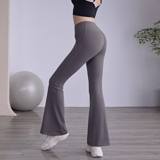 LULUUVTTOH yoga pants for women, high-waisted micro-flared pants, butt lift, Pilates training, sports running fitness pants for women, black S