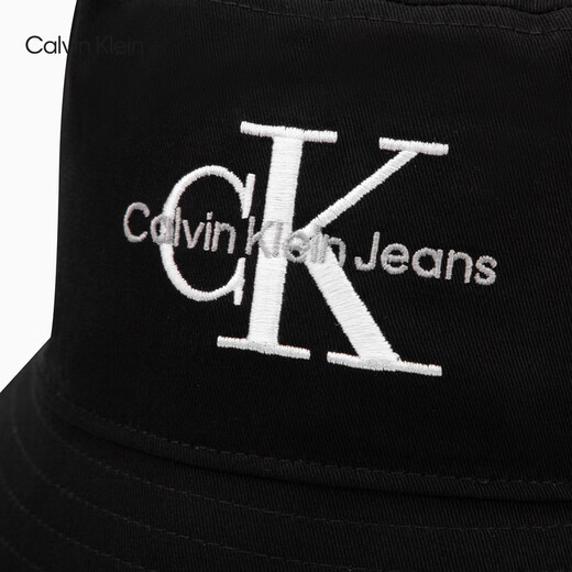 Calvin KleinJeans男女同款休闲纯棉简约重叠刺绣字母ck遮阳渔夫帽礼物HX0508