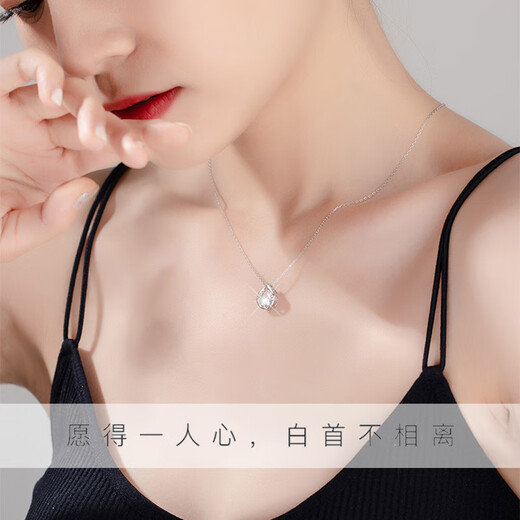 MZMZ caring heart platinum necklace for women pt950 platinum clavicle chain beating heart pendant birthday gift for girlfriend light luxury model-caring heart necklace free engraving exquisite gift box