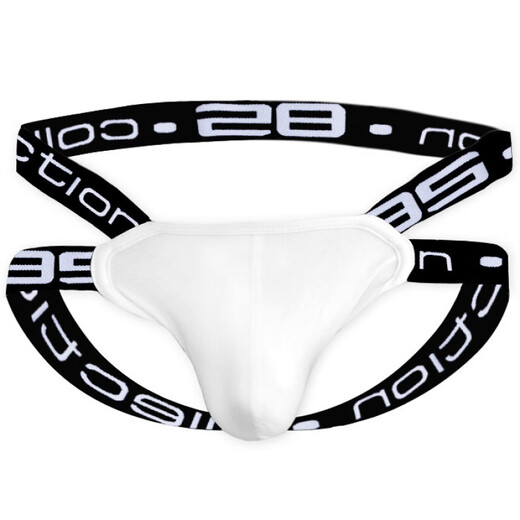 XVCOBS Sexy Men's Underwear Low Waist Tight Cotton Bikini Men's Double Butt Personalized Butt Raising Thong White M