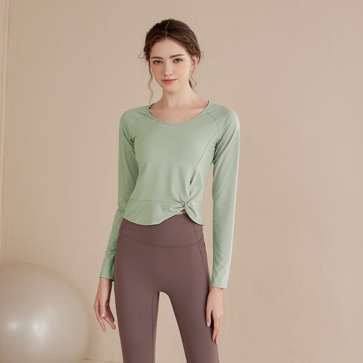 LULULOMDDW yoga clothes tops for women running quick-drying breathable sports long-sleeved T-shirts Pilates training clothes autumn and winter fitness tops pink 2XL suitable for 140-160Jin Jin equals 0.5 kg