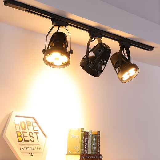 Yilin clothing store spotlight par30led track light store commercial exposed ceiling rail cob background wall spotlight 40w white shell white light-Feixin