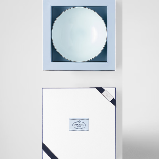 PRADA/Prada Gift Ceramic Salad Bowl - Celadon Blue and White Porcelain Light Blue