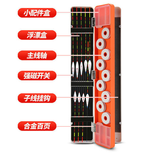 Baichao multifunctional float box three-layer fish float box set full set of large capacity main line sub-line box accessories box fishing float box 45CM blue three-purpose