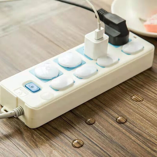 Meikejie socket protective cover children's anti-shock socket protective cover plug safety plug socket hole plug plug baby-proof three-hole cover 50 pieces