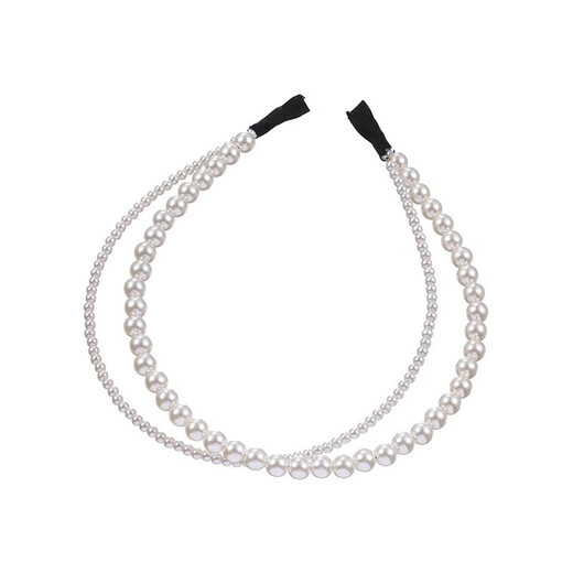 Daiyan Little Fairy Double-layered Pearl Headband Children's Sweet Princess is not easy to strangle her head and is a high-end hair accessory for little girls as a gift. Double-layered Pearl Headband 1 piece