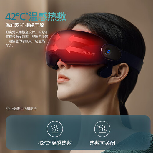 飞利浦（PHILIPS）眼部按摩仪 睡眠眼罩按摩器热敷揉按眼周护眼仪【音乐骨传导】送男女友长辈节日生日礼物7102E