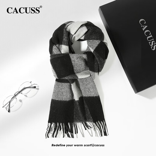 CACUSS WOOL SCARF CHARME D'HIVER HEMS MENS ET Échec épaissie Boîte cadeau haut de gamme pour le cadeau d'anniversaire de papa