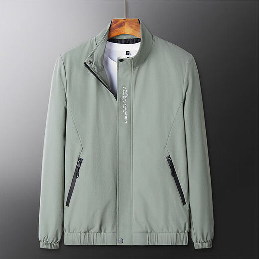 Donkey Fox Autumn Thin Men's Jacket Stand Collar 2024 New Tops Spring and Autumn Casual Pilot Jackets D9980 Dark Gray 3XL 145-160Jin Jin is equal to 0.5 kg