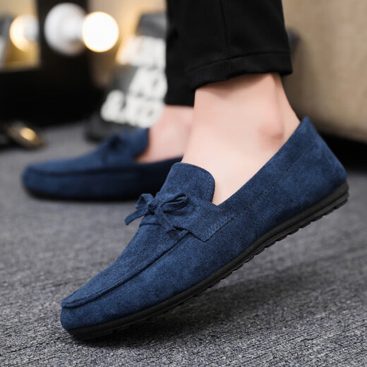 Kqinokqn крупные бобовые ботинки Мужчины Педали педали Lazy Love Casual Canvas Those для работы и работают в дышащих вождении весны и осенней мужской обуви Синий (D753) 45