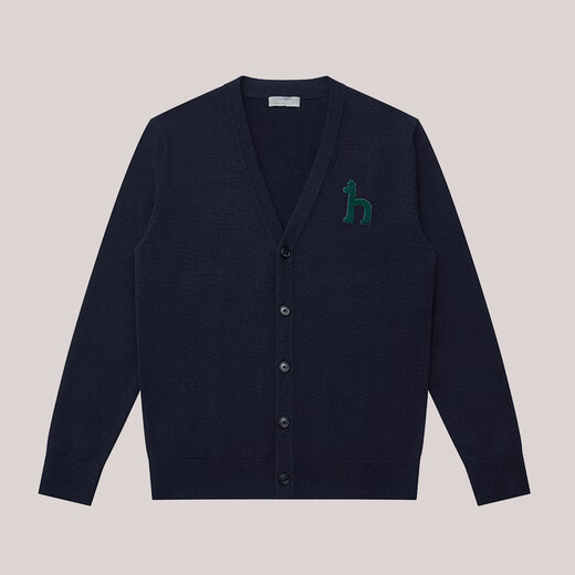 HAZZYS men's clothing winter sweater solid color V-neck versatile coat wool cardigan men ABYZD0BDF51 dark blue DN L (175/96A 48)