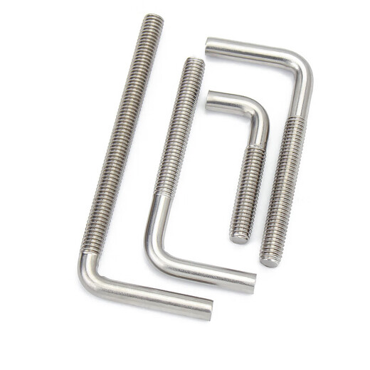 Jinchao 7-shaped stainless steel 304 screw right-angle screw L-type screw anchor bolt M4M5M6M8M10M12 M8*60 (2 pieces)