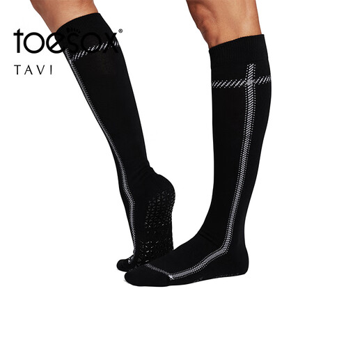 Toesox yoga socks are sweat-absorbent, breathable, fitness Pilates women's calf socks, non-slip sports socks, Tavi co-branded Jane Gray S (size 34-38)