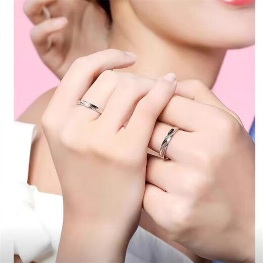 Fat Donglai's same platinum ring live mouth PT950 couple's ring men's and women's wedding proposal moissanite diamond ring 18 Jane Cupid's Feather (live mouth ring) + counter gift box couple's pair