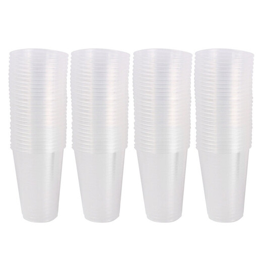 Miaojie Thick Plastic Cup 240mL 100 Disposable Aviation Cups Beverage Juice Tea Cup Home Outdoor Commercial