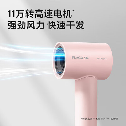 FLYCO high-speed hair dryer home dormitory portable quick-drying noise-reducing negative ion hair care high-wind hair dryer FLYCO 6370 high-speed hair dryer princess powder ordinary size