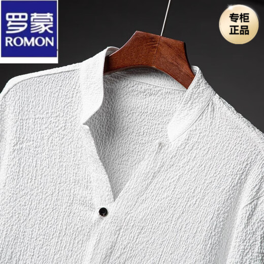 罗蒙（ROMON）男士唐装男中国风汉服套装古装衣服香云纱新中式男装冰丝古风夏装 灰色套装 XL 建议120-140斤