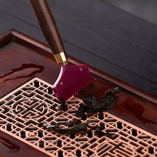 HOI KONG Tea Set Accessories Tea Ceremony Six Gentlemen Tea Making Three-piece Set Whole Tea Knife Tea Clamp Needle Tweezers Brush Kung Fu Tea Art Tools Fangfu Tea Ceremony Cylinder + Buddha Hand Five-piece Set + Tea Scraper