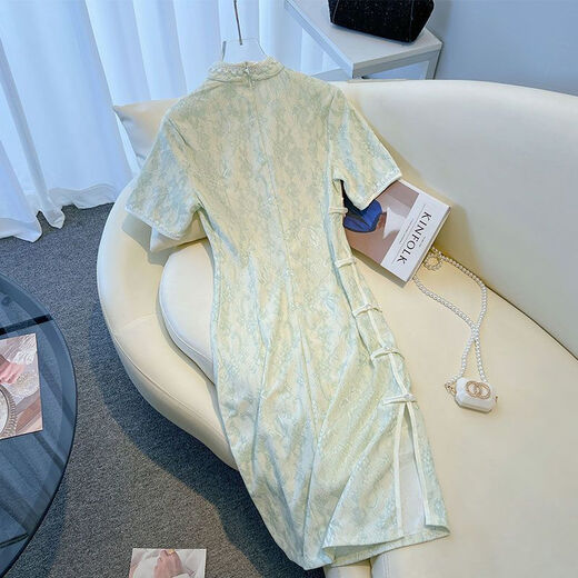 含蕊旗袍女2024新款30-40岁夏天穿的夏季小个子改良裙新中式国风盘扣 9221 M