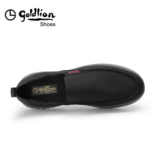 金利来（Goldlion）男鞋时尚个性透气布鞋轻便舒适休闲鞋50021033201A-黑色-38码