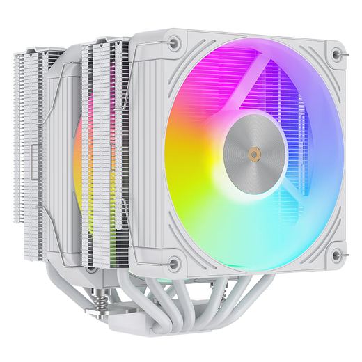 COOLLEO Coolio P60T performance version CPU tower 6 heat pipes (six copper tubes) dual tower radiator fan silent desktop computer air cooling AM5 AMD 1700 1200 Yitian P60T white performance fantasy version V2