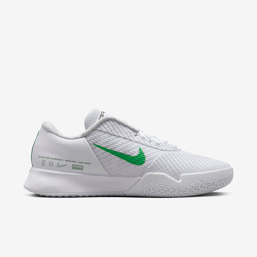 NIKE耐克男子网球鞋男鞋Vapor Pro 2耐磨减震网球运动鞋 硬地球场 法网款【白/绿黄】DR6191-102 42 (265mm)