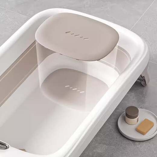 Yeehoo Baby Badewanne Baby Badewanne kann sitzen und sich hinlegen und Neugeborenen -Kinderversorgungen Haushalt große Badewanne Badewanne + Badematte + Haarwaschbecher falten