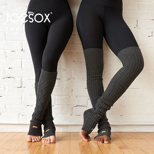 Toesox over-the-knee long yoga socks piled with anti-slip socks Pilates leg socks fitness leg socks Tavi co-branded soft pink one size fits all (81~83cm)