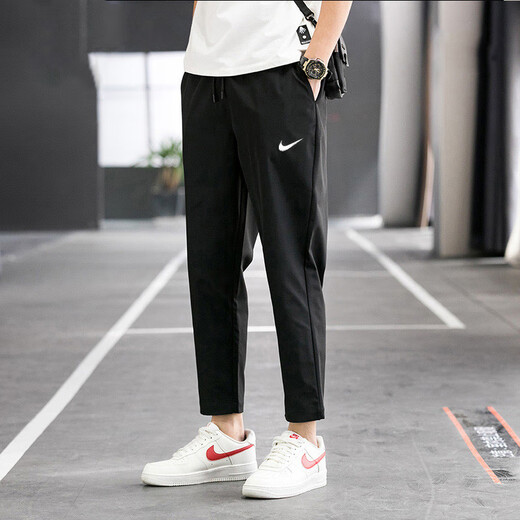 耐克NIKE耐克裤子男裤秋冬薄款透气休闲梭织长裤宽松直筒速干运动裤男 DM6627-010/白勾款/直筒/快干薄 2XL