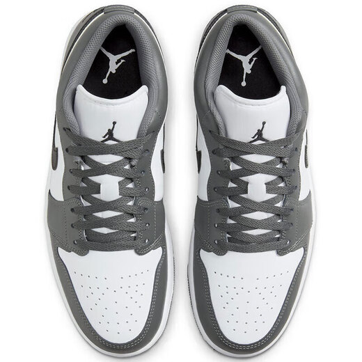 NIKE Nike men's shoes women's shoes summer and autumn new Air Jordan couple low top shoes sports basketball shoes aj1 black and white gray 553560/553558-152 42 men