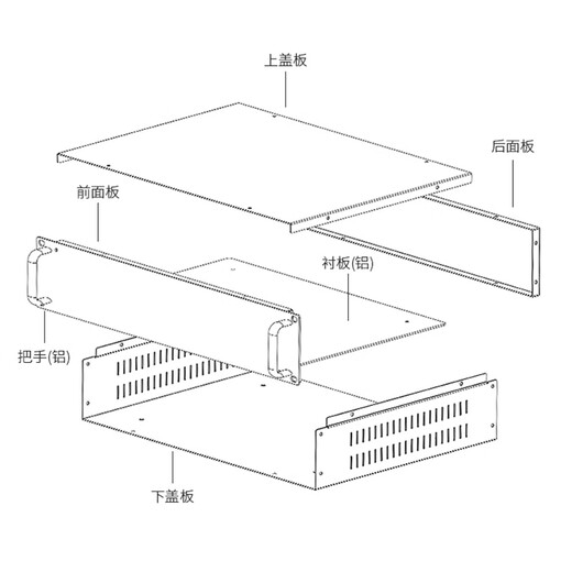 1U2U3u4U5U6U standard server chassis 19-inch industrial control sheet metal chassis supports customized design of openings and customized power amplifier casing 5U500 industrial control chassis + lining + handle (black)