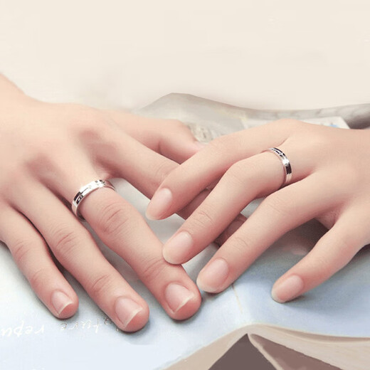 MZMZ platinum couple ring PT950 platinum ring. A man and a woman want to get engaged. Valentine's Day birthday gift for girlfriend. Light luxury model-couple ring. Live/closed Junyou