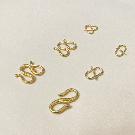 Tiansi M buckle 18K gold universal buckle S buckle gold-covered connecting buckle bracelet buckle head button connector gold necklace buckle accessories M buckle small (9*10mm)