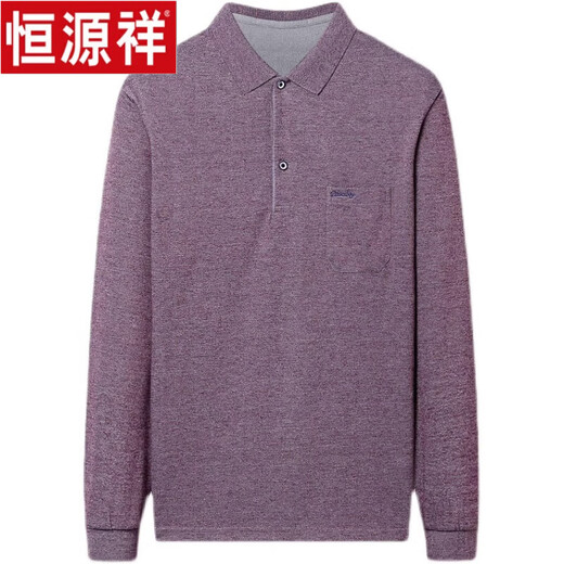 Hengyuanxiang Pure Cotton Long Sleeve Atmungsaktives T-Shirt für die Frühlings- und Herbst-Dünn-Polo-Kleidung mittleren Alters und älterer Vaters.