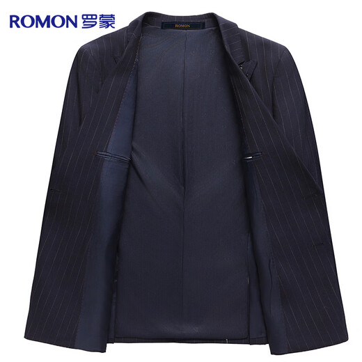 Romon suit men's double-breasted casual retro suit suit slim shopping mall same style wedding groom's dress